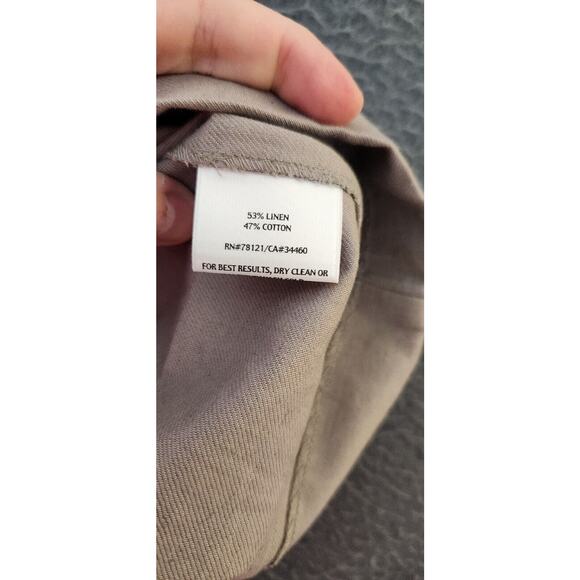 Eileen Fisher Cropped Wide Leg Cuffed Linen Blend Pants Sz 2X Stone Color NWT - Picture 9 of 10